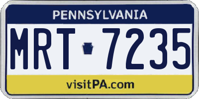 PA license plate MRT7235