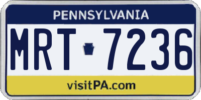 PA license plate MRT7236