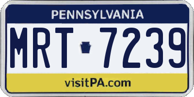 PA license plate MRT7239