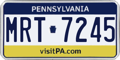 PA license plate MRT7245