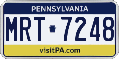 PA license plate MRT7248