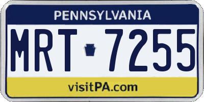 PA license plate MRT7255