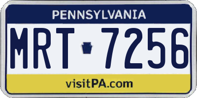 PA license plate MRT7256