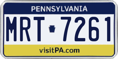 PA license plate MRT7261
