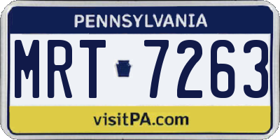 PA license plate MRT7263