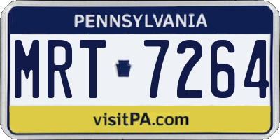 PA license plate MRT7264