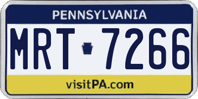 PA license plate MRT7266