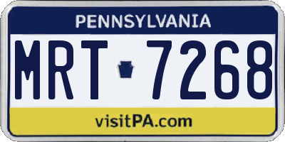 PA license plate MRT7268
