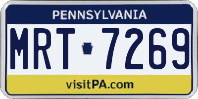 PA license plate MRT7269