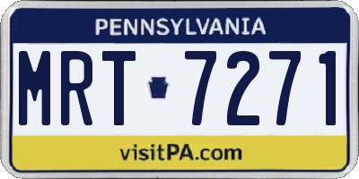 PA license plate MRT7271