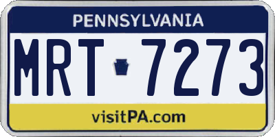 PA license plate MRT7273