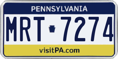 PA license plate MRT7274