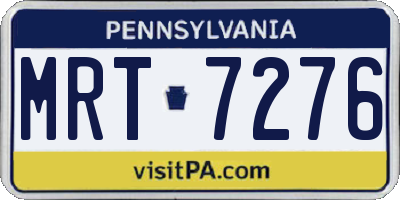 PA license plate MRT7276