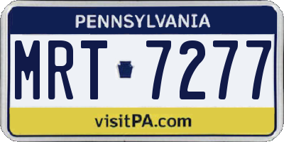 PA license plate MRT7277