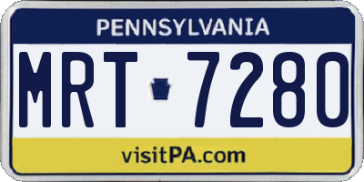 PA license plate MRT7280