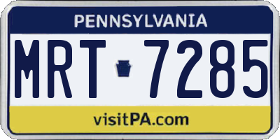 PA license plate MRT7285