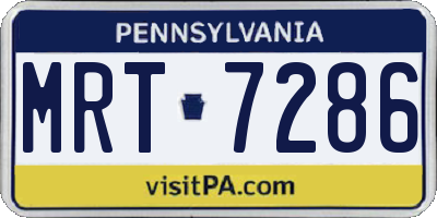 PA license plate MRT7286