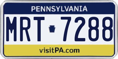 PA license plate MRT7288