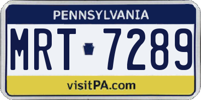 PA license plate MRT7289