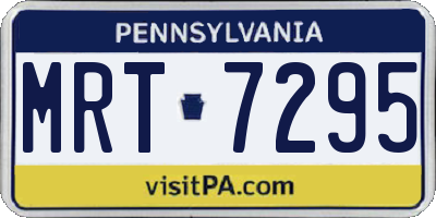 PA license plate MRT7295