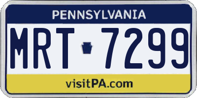 PA license plate MRT7299