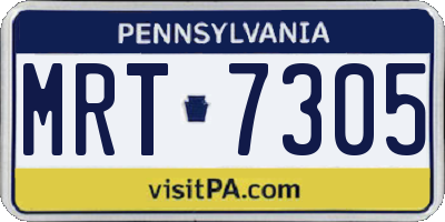 PA license plate MRT7305