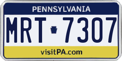 PA license plate MRT7307