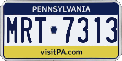 PA license plate MRT7313