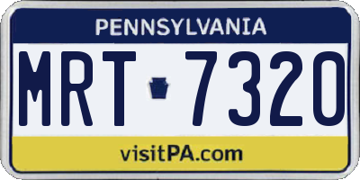 PA license plate MRT7320
