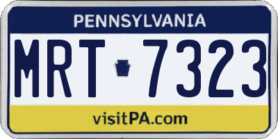 PA license plate MRT7323