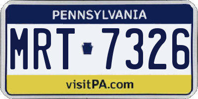 PA license plate MRT7326