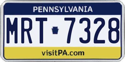 PA license plate MRT7328