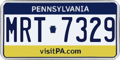 PA license plate MRT7329