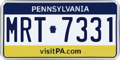 PA license plate MRT7331