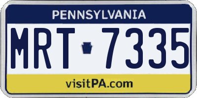 PA license plate MRT7335