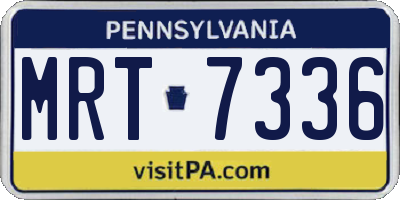 PA license plate MRT7336