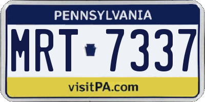 PA license plate MRT7337