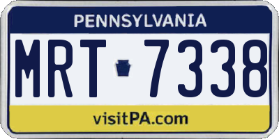 PA license plate MRT7338