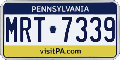 PA license plate MRT7339