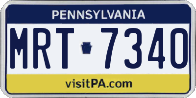 PA license plate MRT7340