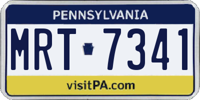 PA license plate MRT7341