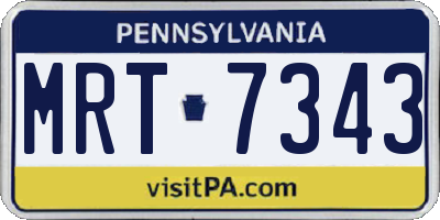 PA license plate MRT7343