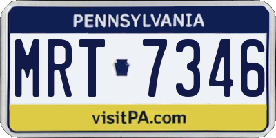 PA license plate MRT7346