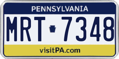 PA license plate MRT7348