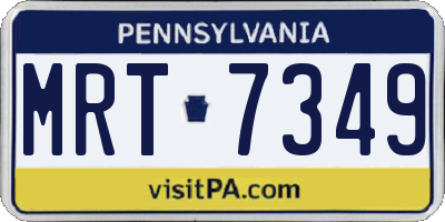 PA license plate MRT7349