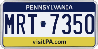 PA license plate MRT7350