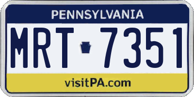 PA license plate MRT7351