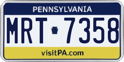 PA license plate MRT7358