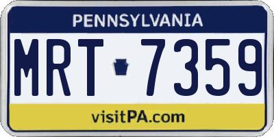 PA license plate MRT7359