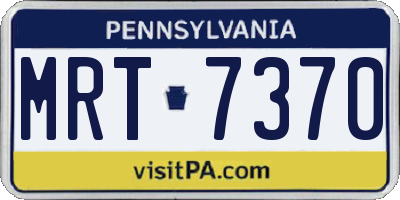 PA license plate MRT7370